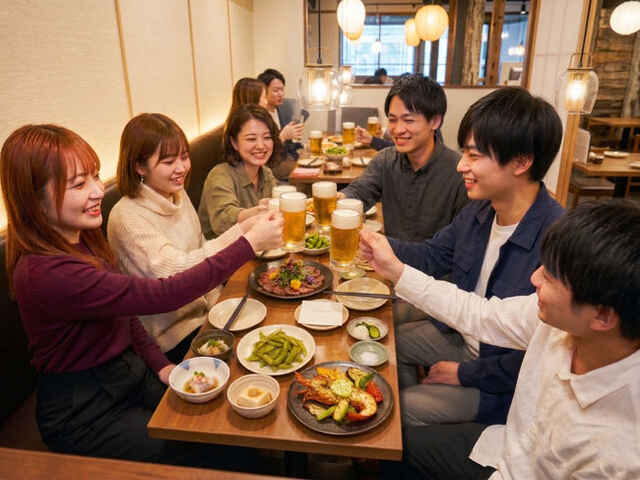 男女各３名乾杯シーン